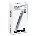 Uni-Ball Stick Roller Ball Pen, Micro 0.5mm, Blue Ink, Blue/Gray Barrel, PK12 60108
